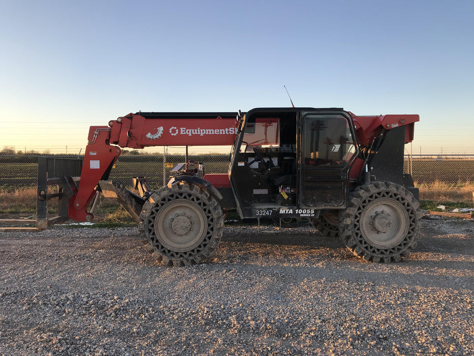 2019 Manitou MTA10055 Cab/Heat/Air, 120 HP, Solid Tires, Work Lights, Lift Hook, Auxiliary Hydraulics w/66" Carriage and 60" Forks