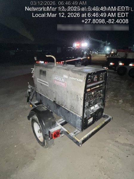 2019 Lincoln Electric Vantage 322 Welder Ready-Pak 3, Two wheel trailer, Fender and Light kit, Cable Rack