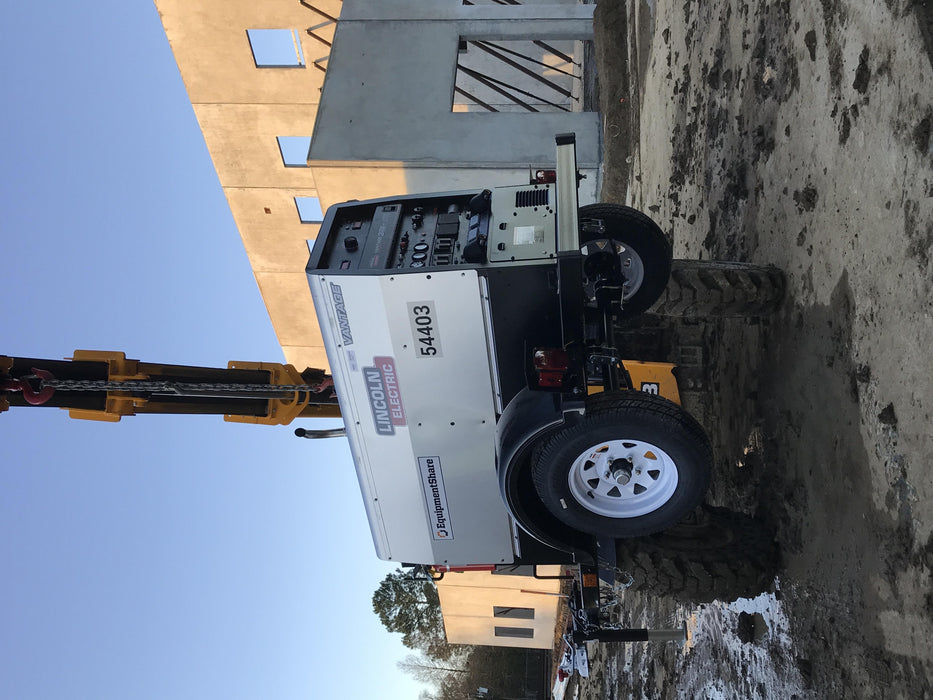 2019 Lincoln Electric Vantage 322 Welder Ready-Pak 3, Two wheel trailer, Fender and Light kit, Cable Rack