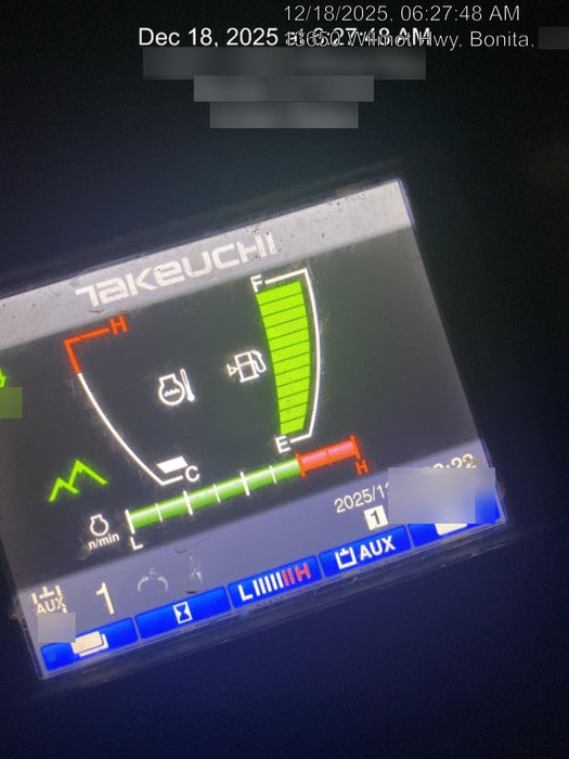 2019 Takeuchi TB290 Cab/Heat/AC Rubber tracks, Dozer blade, Travel alarm, Auxiliary hydraulics w/Manual QC, Hydraulic thumb, 18", 24", and 36" Buckets