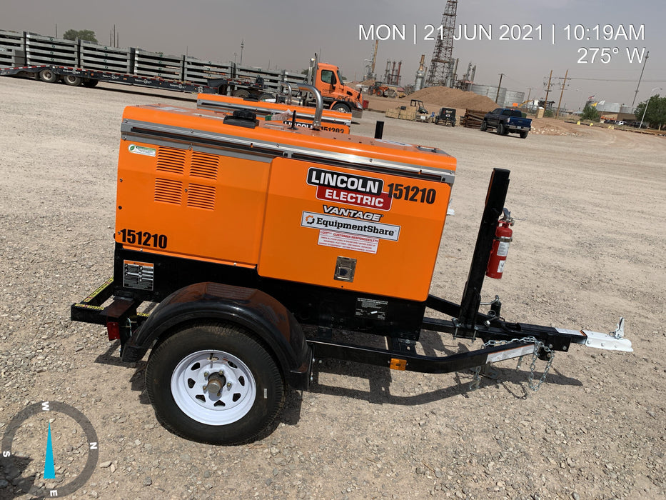 2021 Lincoln Electric Vantage 322 Vantage 322 Ready Pak 3 w/ Telematics & Decals, ORANGE (includes trailer, cable rack, fender light kit)