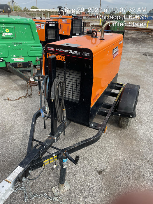 2021 Lincoln Electric Vantage 322 Vantage 322 Ready Pak 3 w/ Decals, ORANGE (includes trailer, cable rack, fender light kit) NO Telematics