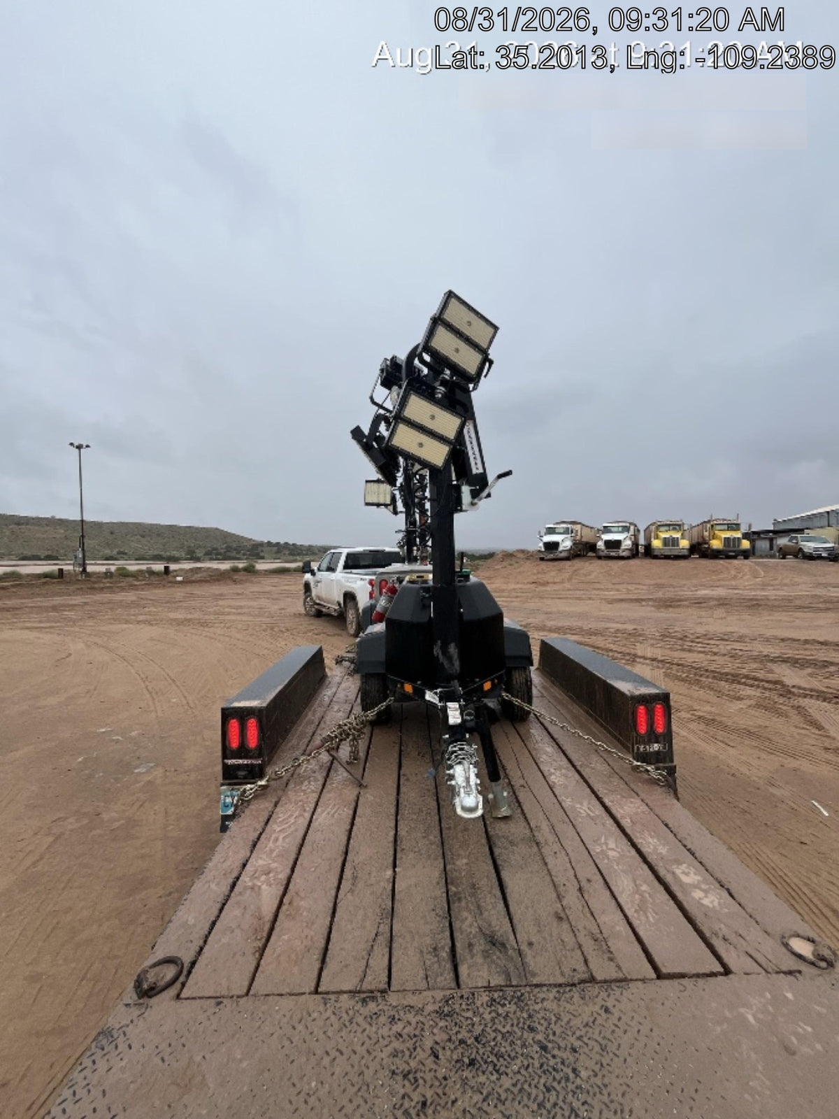 2022 Allmand NLV3GR (4) LED Light Fixture 350W, 23' Vertical Mast, 3kW Prime, Towable, ES Decals, T3