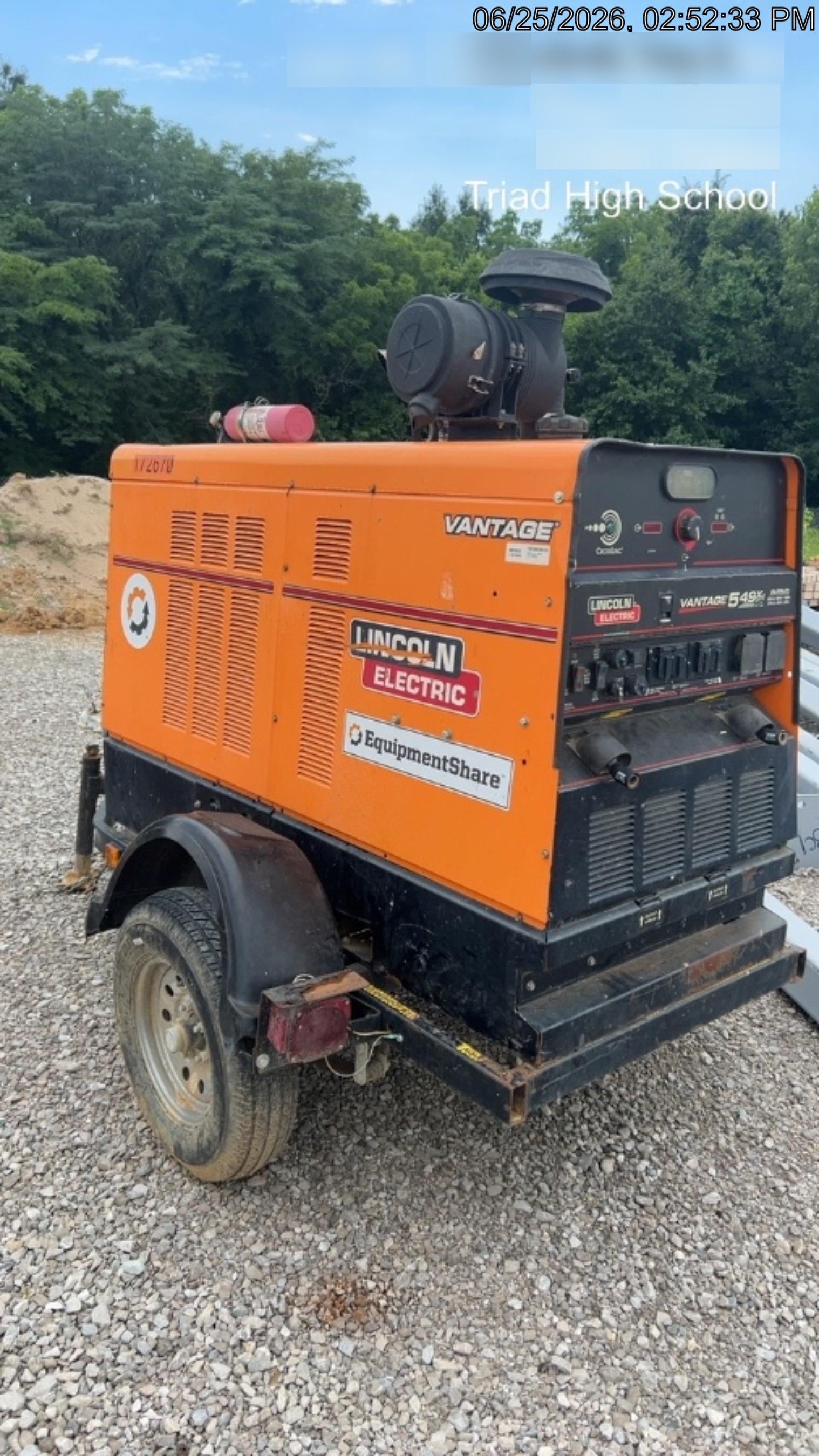 2021 Lincoln Electric Vantage 549X Ready Pak 3, ORANGE (includes trailer, cable rack, fender light kit)