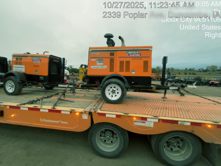 2021 Lincoln Electric Vantage 322 Vantage 322 Ready Pak 3 w/ Decals, ORANGE (includes trailer, cable rack, fender light kit) NO Telematics