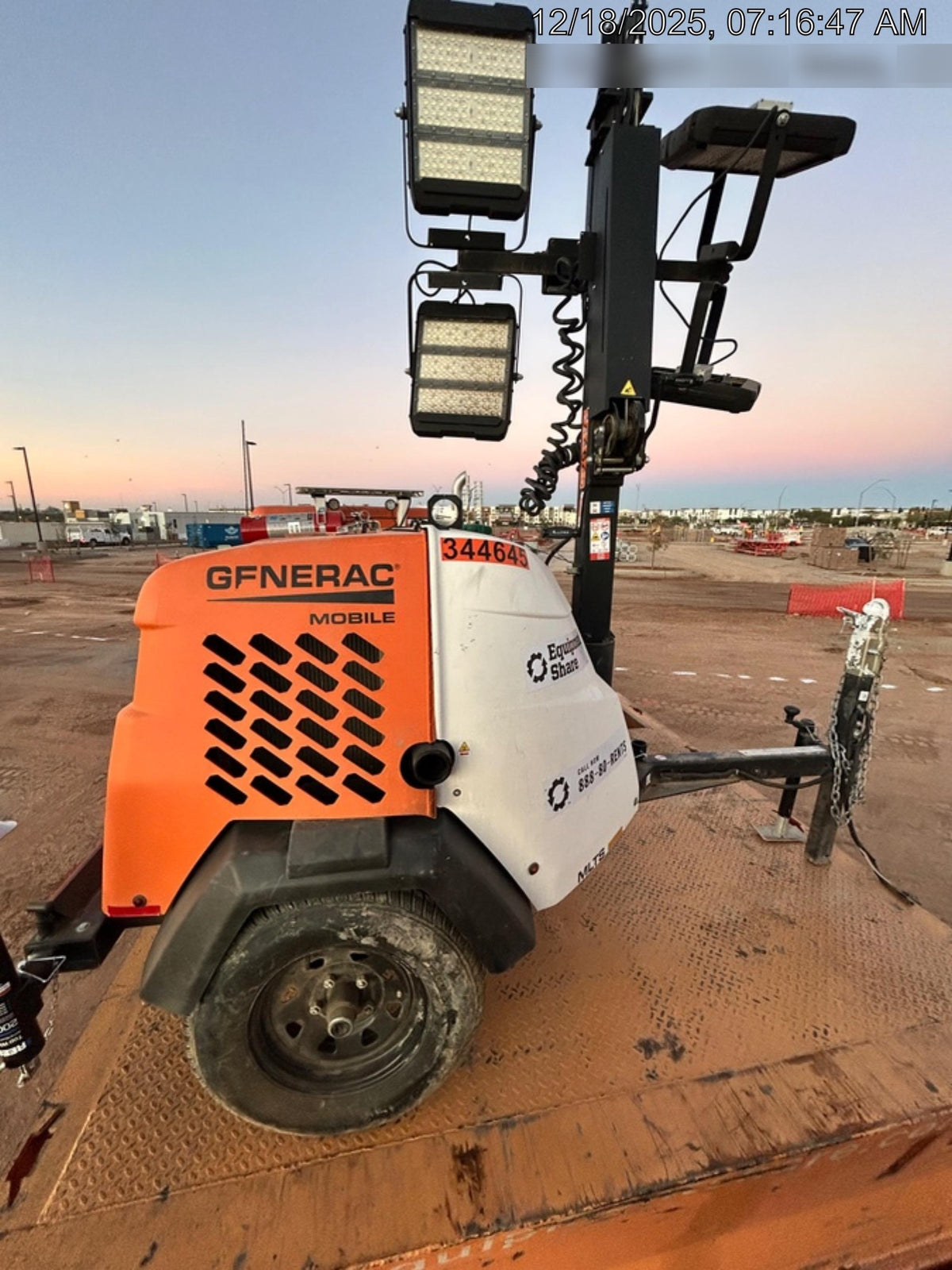 2023 Generac MLT2 Diesel, Flex Switch 120V Input, Powerzone Controller, (4) 320W LED Lights, 4kW Generator, 39.9 Gal Fuel Tank, 2" Ball, T3