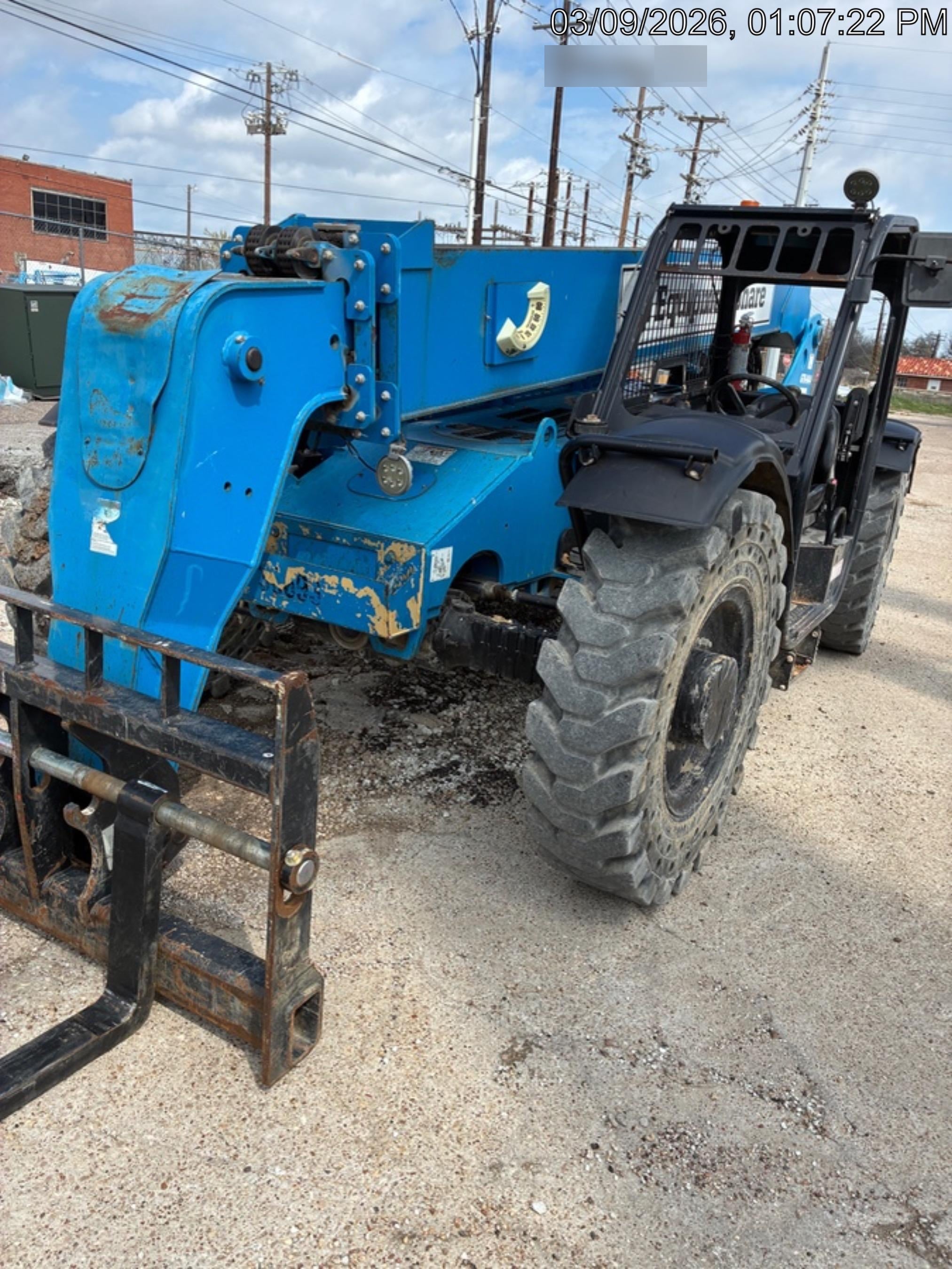2019 Genie GTH-844 Canopy, Solid RT Tires, LED Work Lights, Beacon 60" QA Carriage, 48" Forks