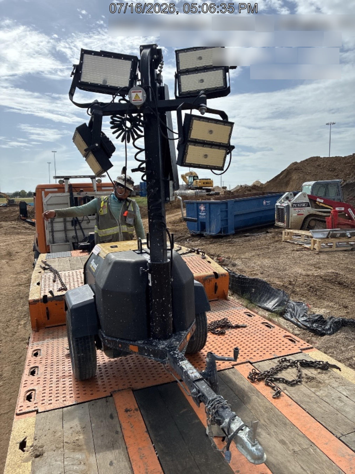 2022 Allmand NLV3GR (4) LED Light Fixture 350W, 23' Vertical Mast, 3kW Prime, Towable, Deep Sea L401, Leveling Jacks, Yanmar T4F 5.8hp