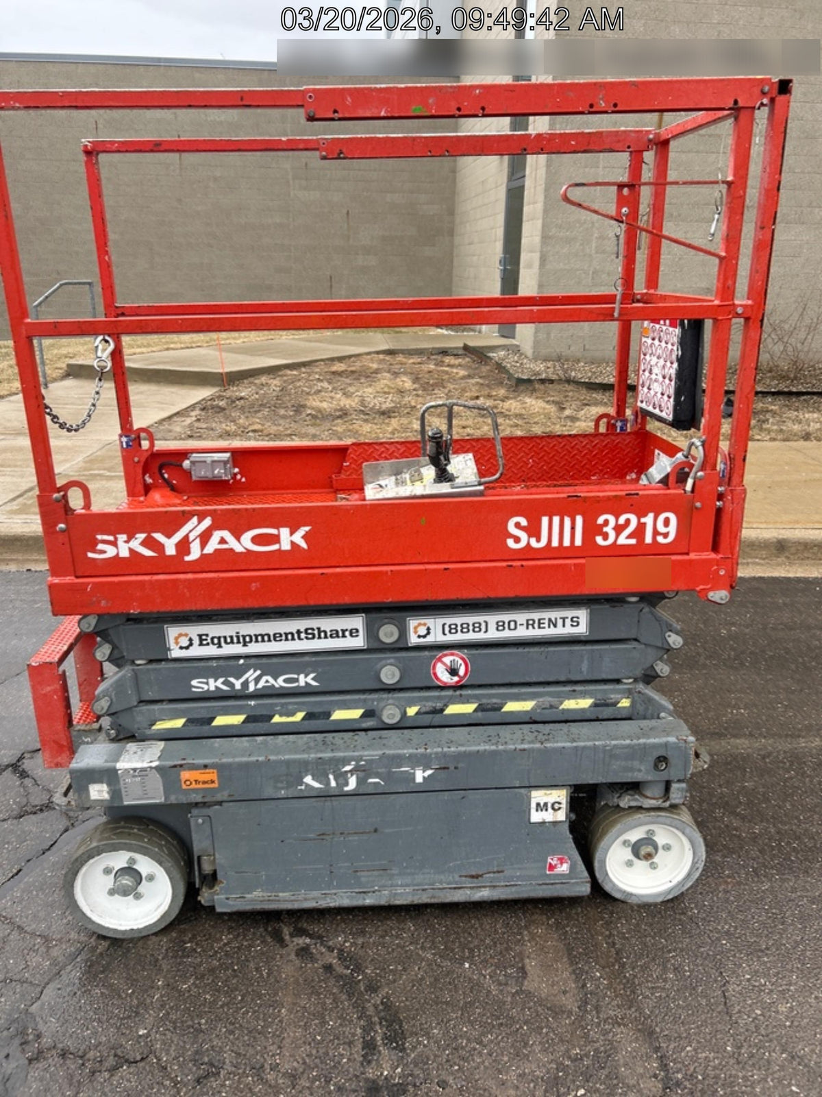 2017 Skyjack SJIII-3219 Standard Rental Specs
