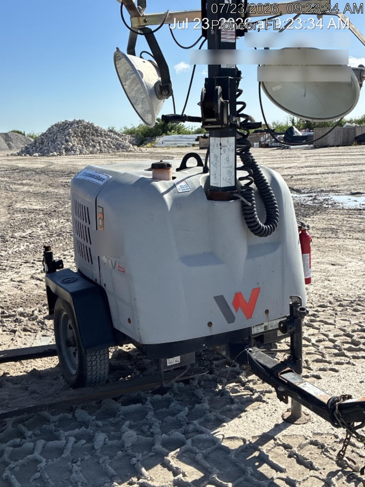 2019 Wacker Neuson LTV6L-MH Mobile Light Tower w/Fuel Level Sensor Installed