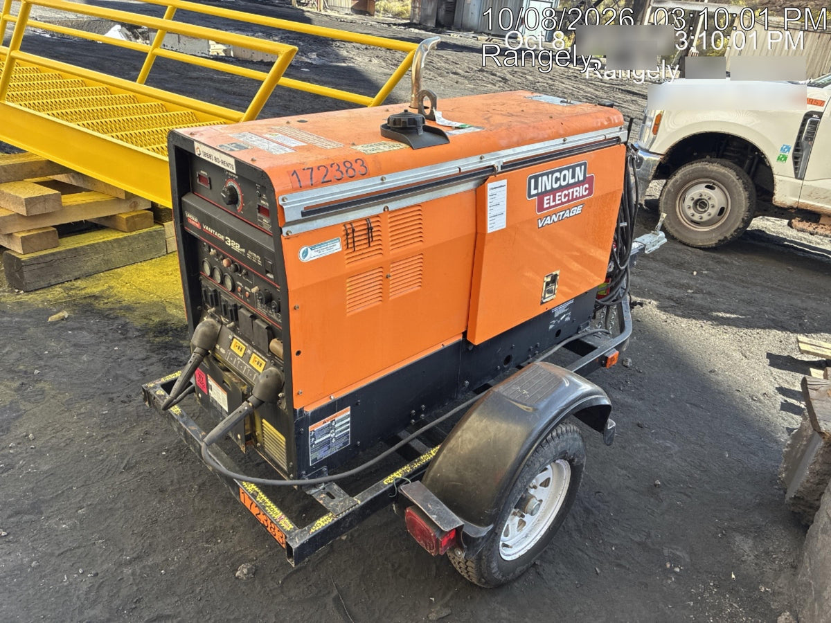 2021 Lincoln Electric Vantage 322 Vantage 322 Ready Pak 3 w/ Decals, ORANGE (includes trailer, cable rack, fender light kit) NO Telematics