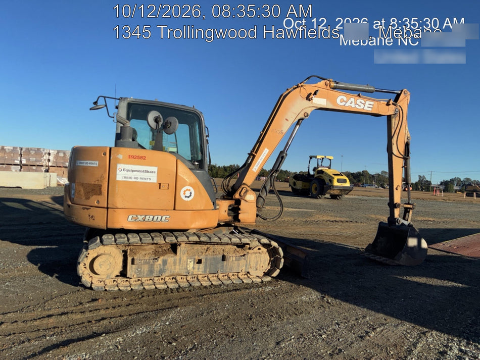 2015 Case CX80C CLOSED CAB, A/C, RUBBER TRACKS PADS, 7'-2" ARM