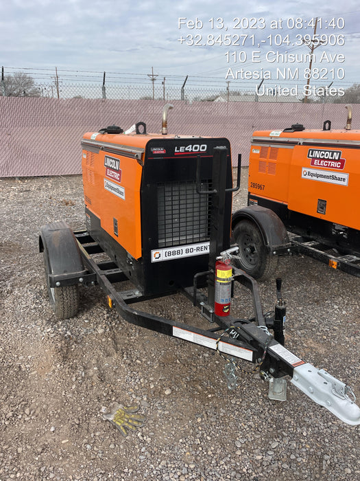 2022 Lincoln Electric LE400 Kubota V1505, Trlr, Cable Rack, Light Kit, ES Decals, T3