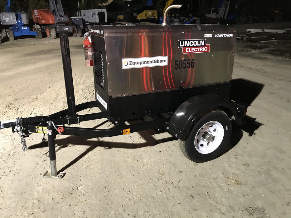 2019 Lincoln Electric Vantage 322 Welder Ready-Pak 3, Two wheel trailer, Fender and Light kit, Cable Rack