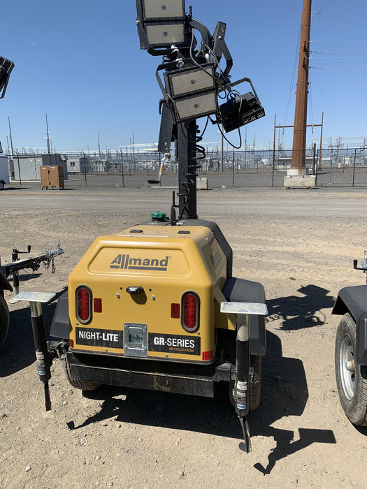 2020 Allmand NLV3GR (4) LED Light Fixture 350W, 23' Vertical Mast, 3kW Prime, Towable, Deep Sea L401, Leveling Jacks, Yanmar T4F 5.8hp