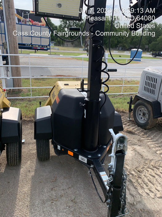 2020 Allmand NLV3GR (4) LED Light Fixture 350W, 23' Vertical Mast, 3kW Prime, Towable, Deep Sea L401, Leveling Jacks, Yanmar T4F 5.8hp