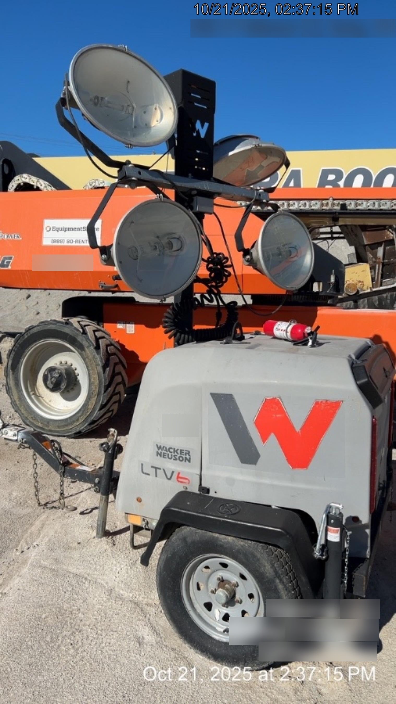2018 Wacker Neuson LTV6L-MH Wacker Neuson LTV6L Mobile Light Tower w/Fuel Level Sensor Installed