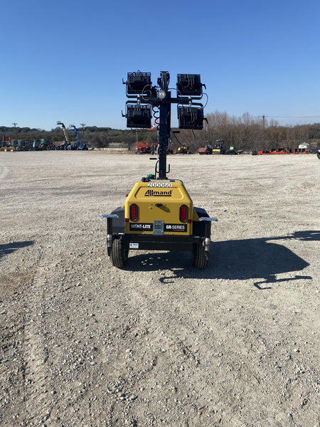 2022 Allmand NLV3GR (4) LED Light Fixture 350W, 23' Vertical Mast, 3kW Prime, Towable, Deep Sea L401, Leveling Jacks, Yanmar T4F 5.8hp