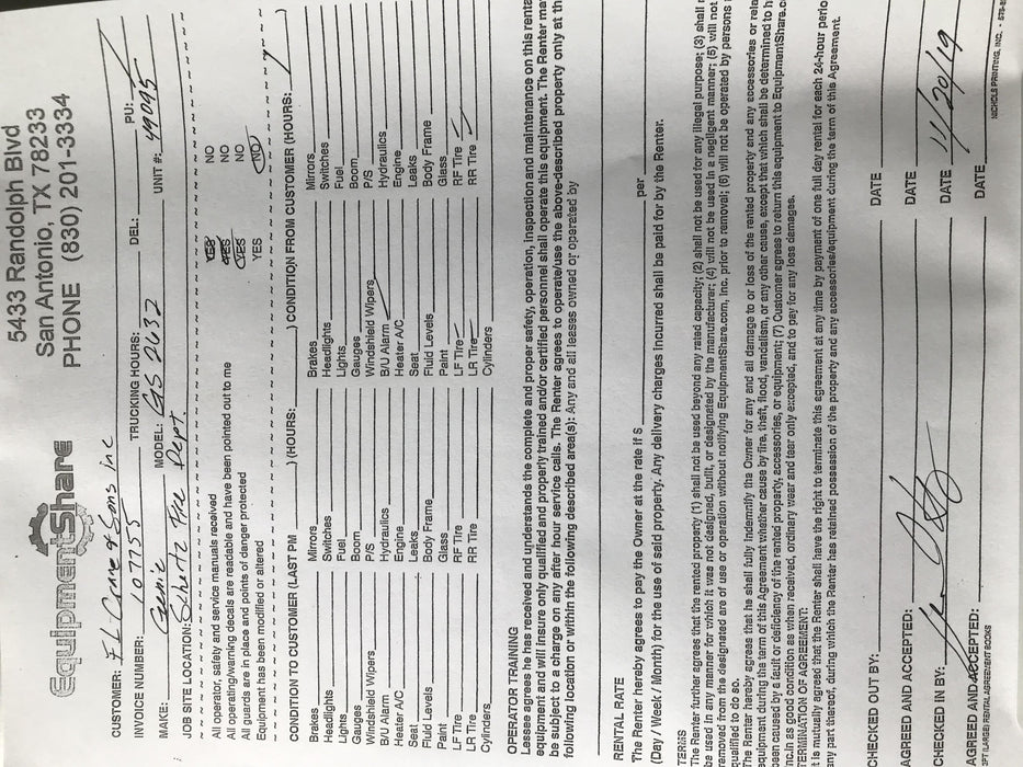 2019 Genie GS-2632 Folding rails with half height swing gate