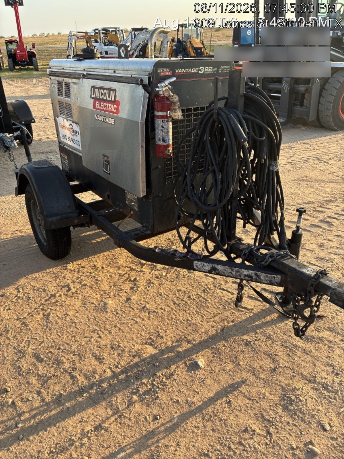 2018 Lincoln Electric Vantage 322 Lincoln Vantage 322 Welder Ready Pak 3 - Vantage 322, Trailer, Fender and light kit, Cable rack