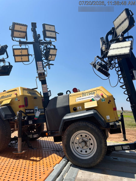2022 Allmand NLV3GR (4) LED Light Fixture 350W, 23' Vertical Mast, 3kW Prime, Towable, Deep Sea L401, Leveling Jacks, Yanmar T4F 5.8hp