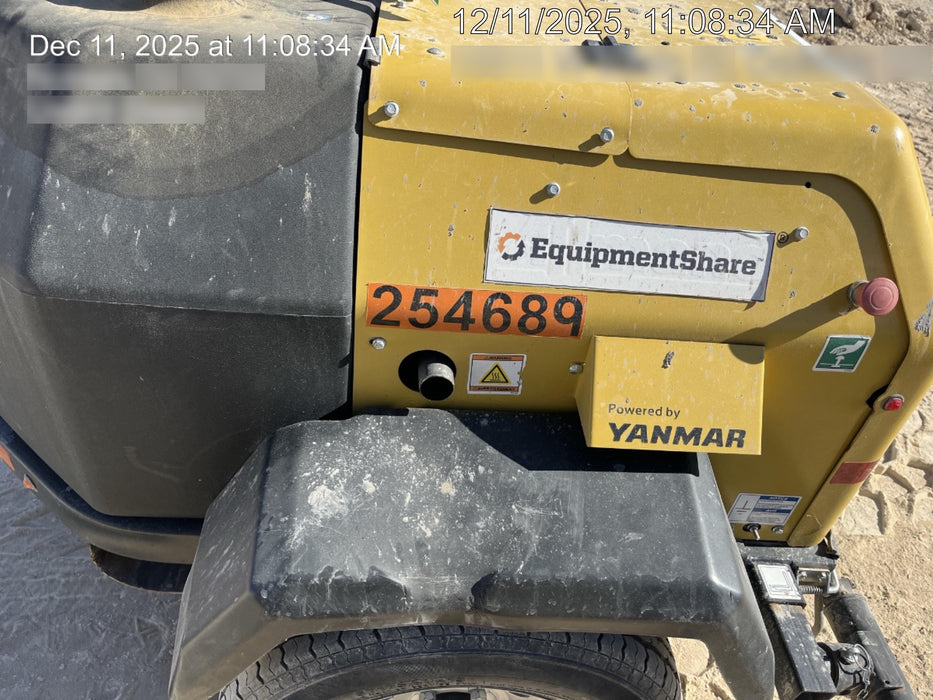 2022 Allmand NLV3GR (4) LED Light Fixture 350W, 23' Vertical Mast, 3kW Prime, Towable, ES Decals, T3