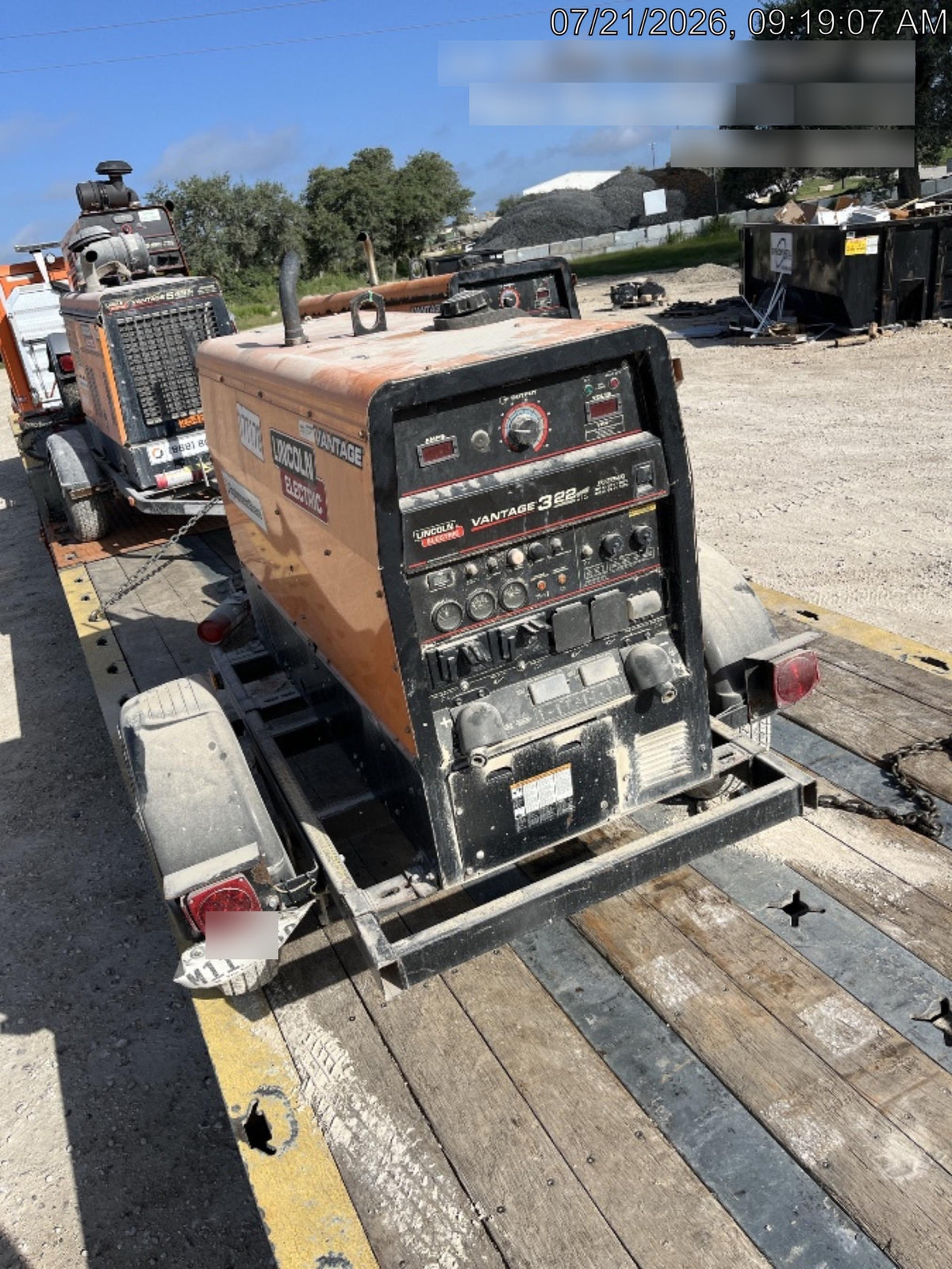 2021 Lincoln Electric Vantage 322 Vantage 322 Ready Pak 3 w/ Decals, ORANGE (includes trailer, cable rack, fender light kit) NO Telematics