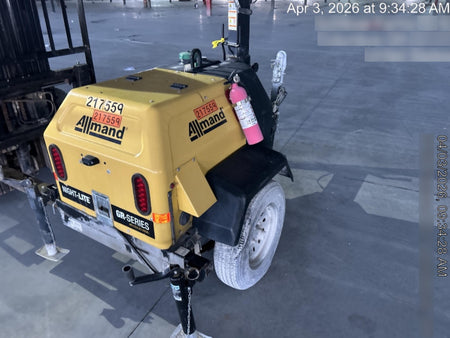2022 Allmand NLV3GR (4) LED Light Fixture 350W, 23' Vertical Mast, 3kW Prime, Towable, Deep Sea L401, Leveling Jacks, Yanmar T4F 5.8hp