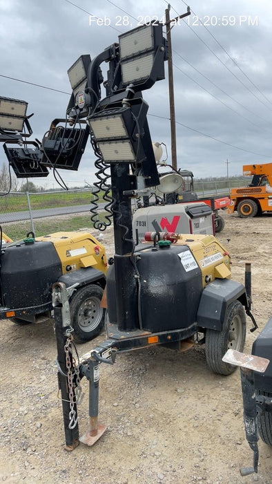 2022 Allmand NLV3GR (4) LED Light Fixture 350W, 23' Vertical Mast, 3kW Prime, Towable, Deep Sea L401, Leveling Jacks, Yanmar T4F 5.8hp