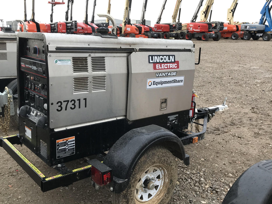 2019 Lincoln Electric Vantage 322 Ready-Pak 3, Two Wheel Trailer, Fender and Light Kit, Cable Rack