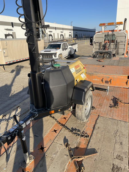 2022 Allmand NLV3GR (4) LED Light Fixture 350W, 23' Vertical Mast, 3kW Prime, Towable, Deep Sea L401, Leveling Jacks, Yanmar T4F 5.8hp