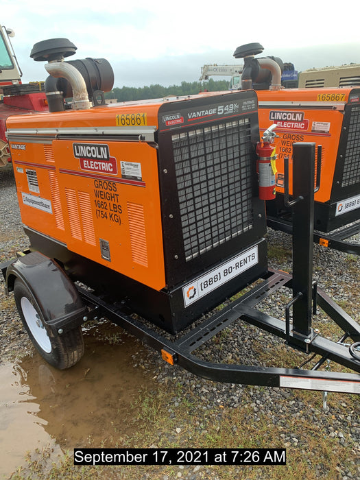 2021 Lincoln Electric Vantage 549X Ready Pak 3, ORANGE (includes trailer, cable rack, fender light kit)