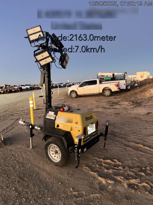 2022 Allmand NLV3GR (4) LED Light Fixture 350W, 23' Vertical Mast, 3kW Prime, Towable, Deep Sea L401, Leveling Jacks, Yanmar T4F 5.8hp