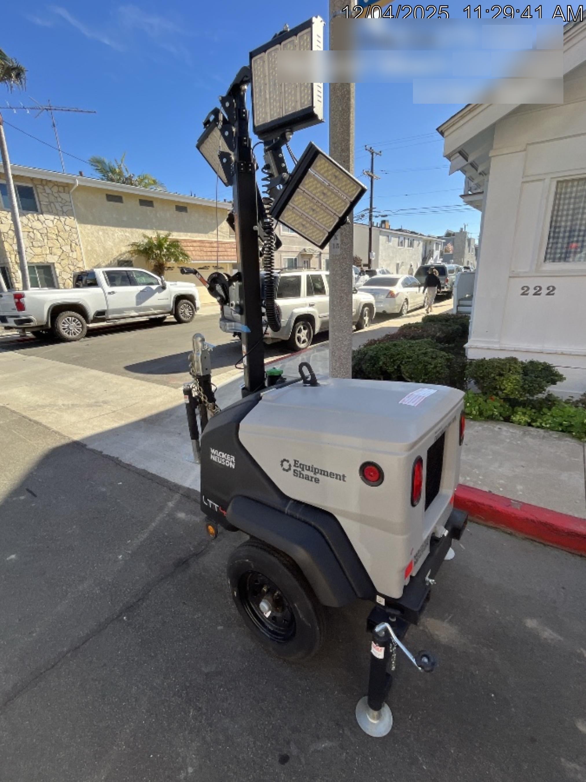2024 Wacker Neuson LTT4 Diesel, Kohler KDW702, Deep Sea Controller, Auto Start, LED 320W, Bypass Outlet, T3