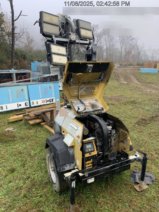 2022 Allmand NLV3GR (4) LED Light Fixture 350W, 23' Vertical Mast, 3kW Prime, Towable, Deep Sea L401, Leveling Jacks, Yanmar T4F 5.8hp