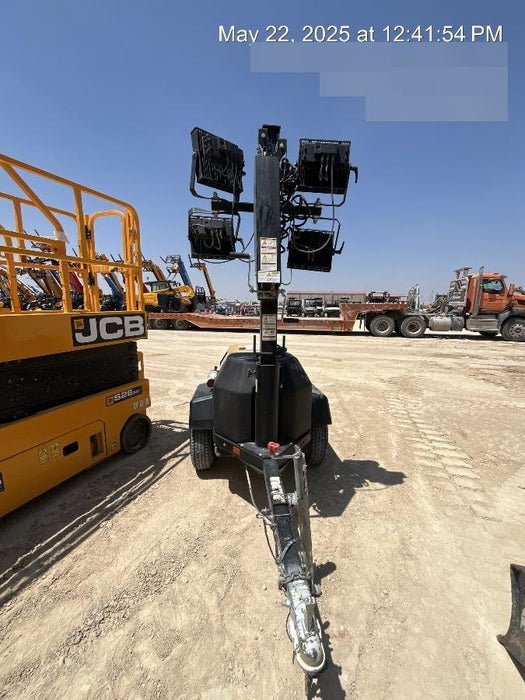 2022 Allmand NLV3GR (4) LED Light Fixture 350W, 23' Vertical Mast, 3kW Prime, Towable, Deep Sea L401, Leveling Jacks, Yanmar T4F 5.8hp