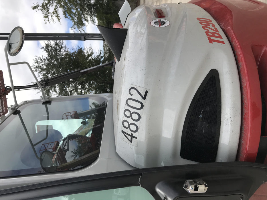 2019 Takeuchi TB290 Cab, AC, Rubber Tracks, Dozer Blade, Travel Alarm, Control Pattern Change Valve, Auxiliary Hydraulics w/18" Quick Coupler Bucket with teeth, 6.2 cu. ft. capacity/24" Quick Coupler Bucket with teeth, 8.6 cu. ft. capacity/36" Quick Coupler Bucket with teeth, 13.4 cu. ft. capacity, Quick Coupler, Hydraulic Thumb Installed