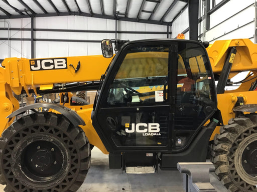 2019 JCB 509-42 JCB 509-42 Enclosed Cab, 74 HP, Solid Tires, Worklights, Beacon, Aux Hydraulics, Lifting Eye, 60" Carriage/60" Forks