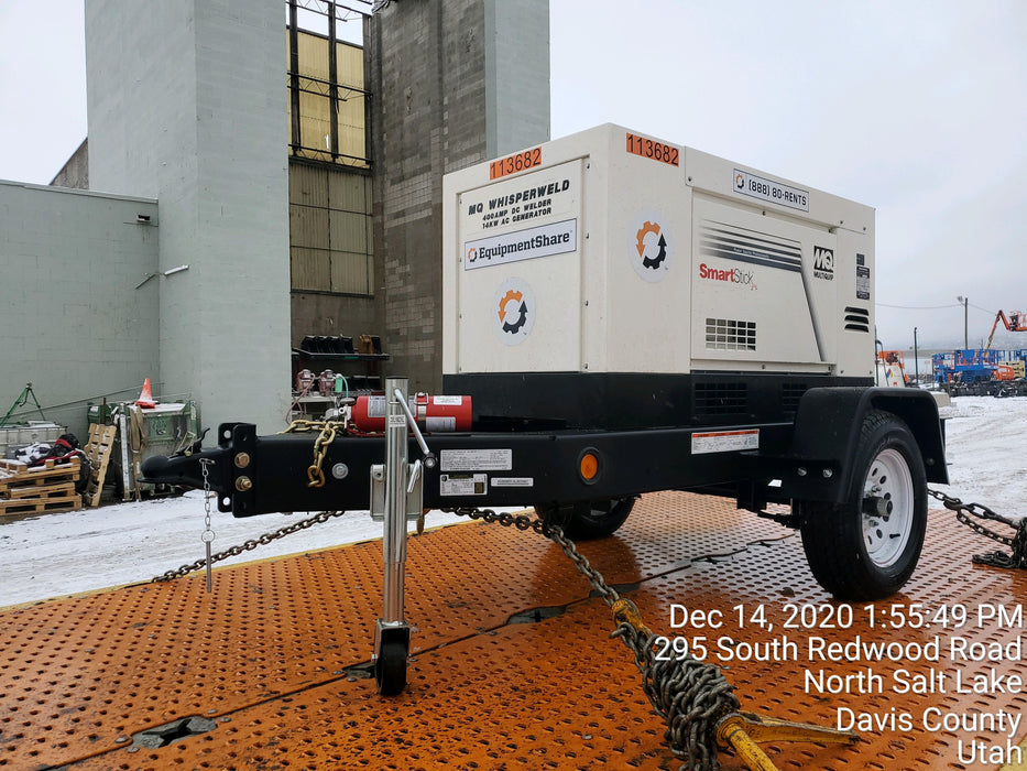 2020 Multiquip DLW400ESA4 400 amp Welder, 14kW, 120/240V, T4F Kubota, Trailer