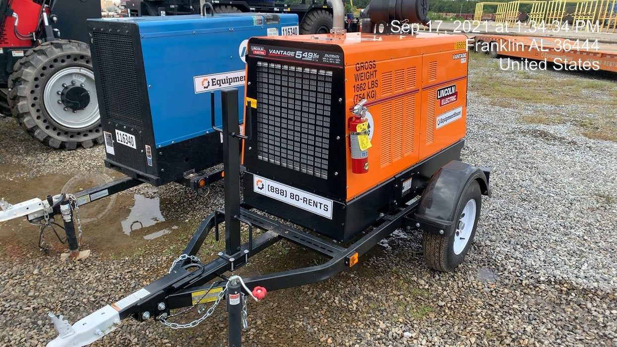 2021 Lincoln Electric Vantage 549X Ready Pak 3, ORANGE (includes trailer, cable rack, fender light kit)