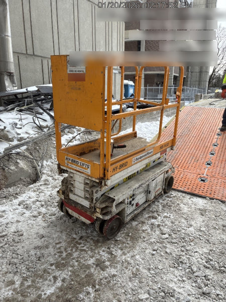 Custom Equipment HB-1430 Hy-Brid Scissor Lift
Platform capacity up to 670 lbs
Working height up to 20 ft
Weighs under 1,700 lbs
Non-marking wheels