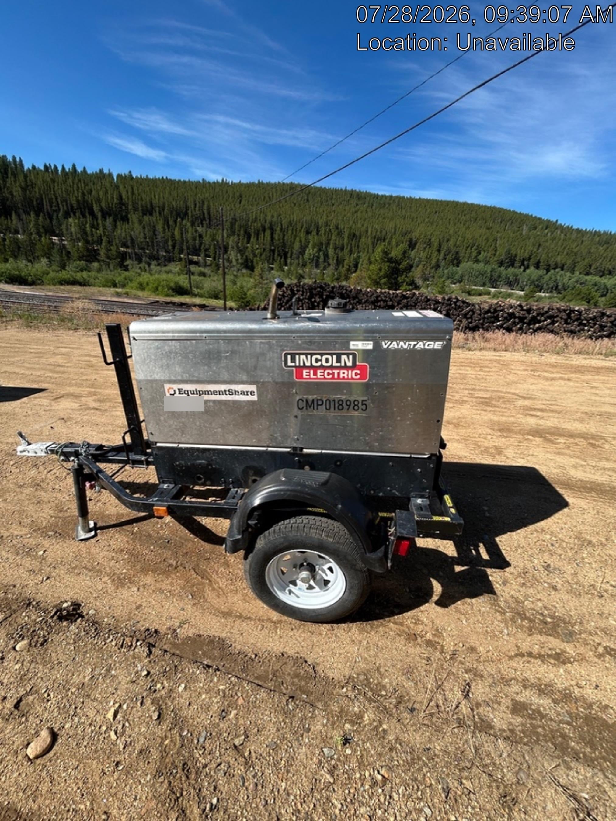 2020 Lincoln Electric Vantage 322 Welder Ready-Pak 3, Two wheel trailer, Fender and Light kit, Cable Rack