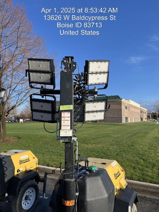 2022 Allmand NLV3GR (4) LED Light Fixture 350W, 23' Vertical Mast, 3kW Prime, Towable, ES Decals, T3