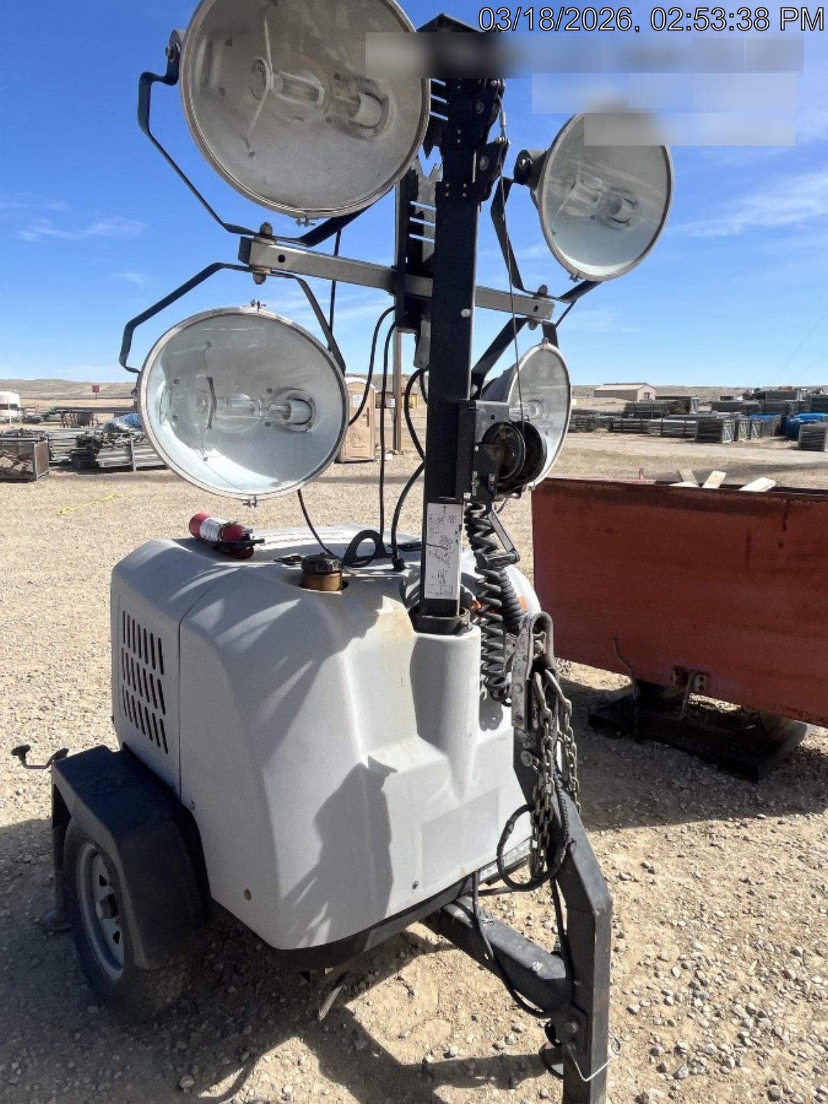 2018 Wacker Neuson LTV6L-MH Wacker Neuson LTV6L Mobile Light Tower w/Fuel Level Sensor Installed