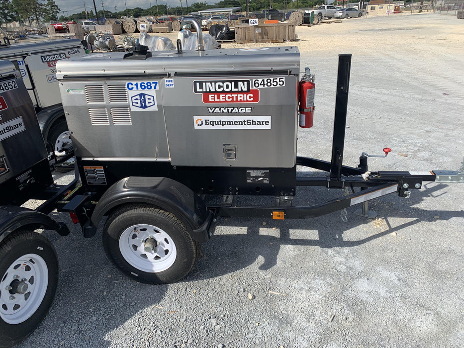 2020 Lincoln Electric Vantage 322 Welder Ready-Pak 3, w/ GPS & Decals (includes trailer, cable rack, fender light kit)