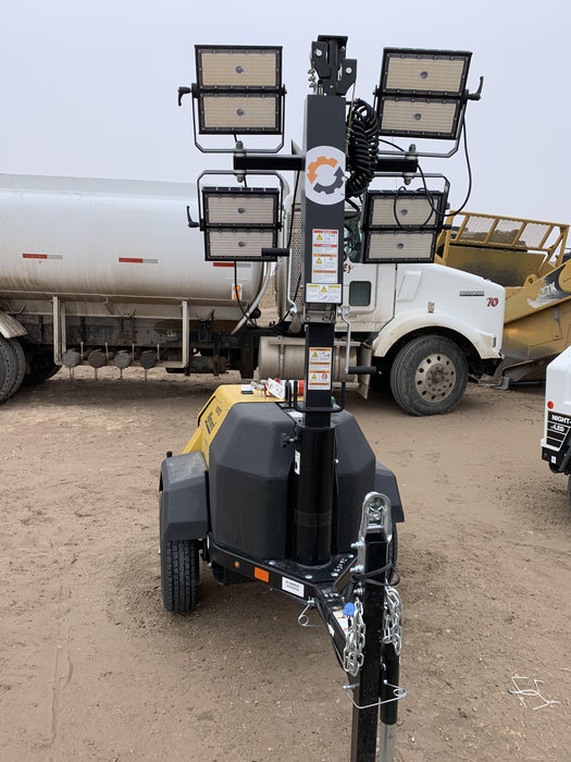 2021 Allmand NLV3GR (4) LED Light Fixture 350W, 23' Vertical Mast, 3kW Prime, Towable, Deep Sea L401, Leveling Jacks, Yanmar T4F 5.8hp