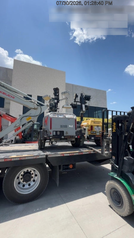 2022 Allmand NLV3GR (4) LED Light Fixture 350W, 23' Vertical Mast, 3kW Prime, Towable, ES Decals, T3