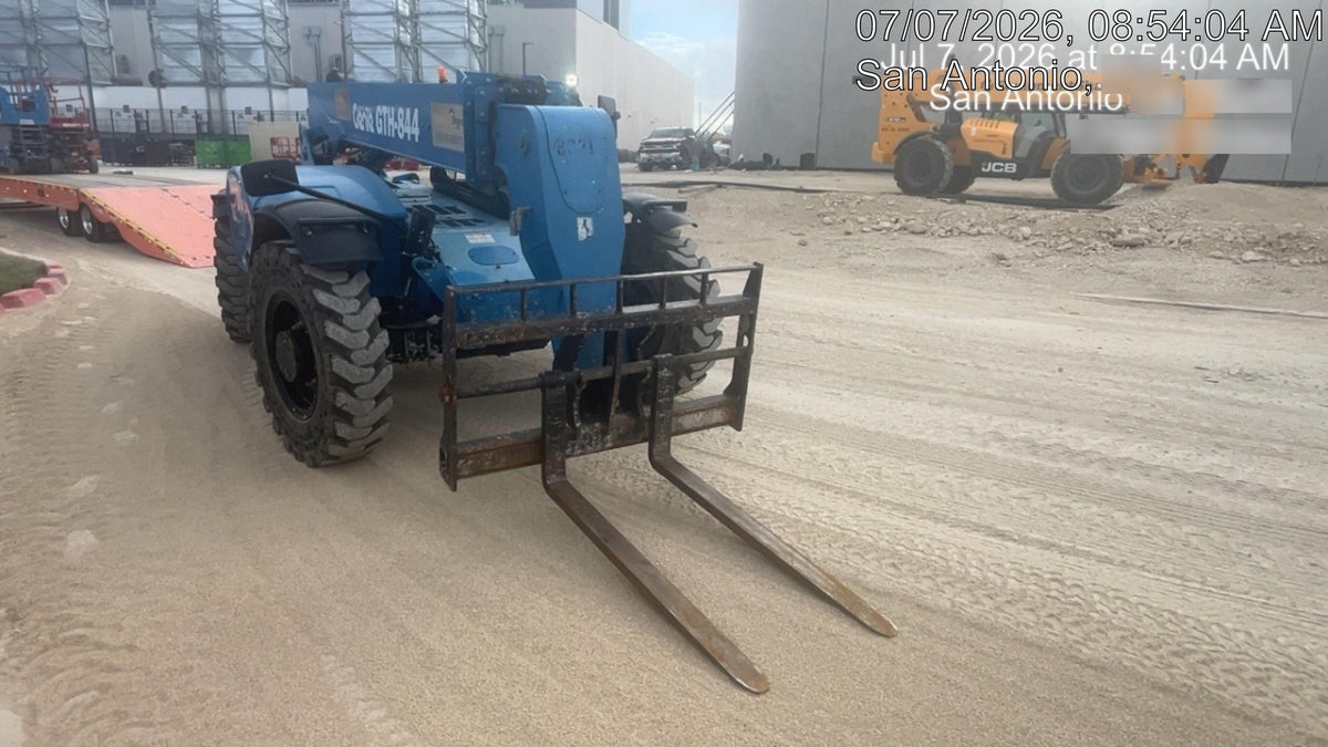 2018 Genie GTH-844 Genie GTH-844D w/Open ROPS, Solid Tires, Work Light/Beacon, 60" Carriage and Forks