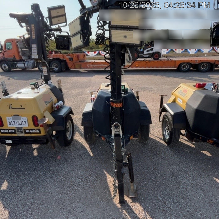 2022 Allmand NLV3GR (4) LED Light Fixture 350W, 23' Vertical Mast, 3kW Prime, Towable, Deep Sea L401, Leveling Jacks, Yanmar T4F 5.8hp