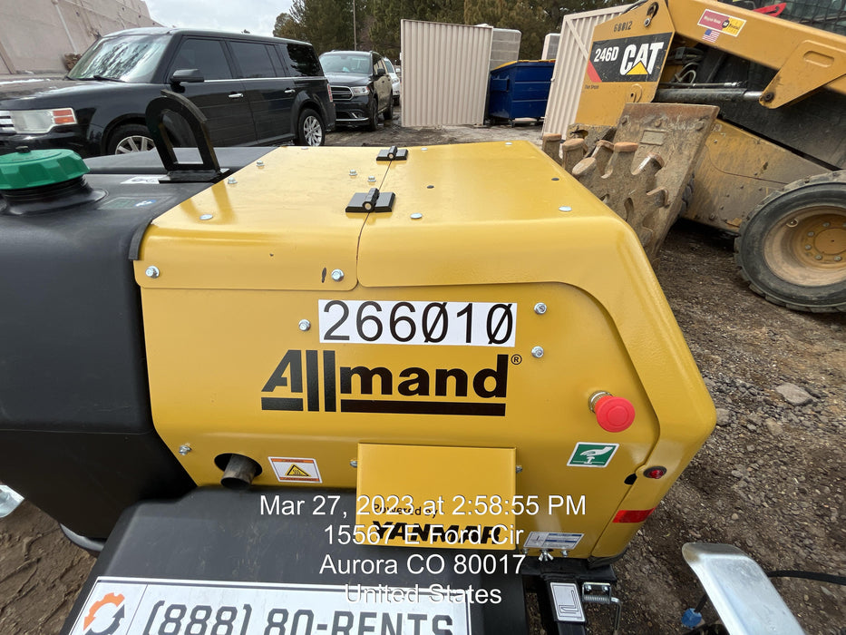 2022 Allmand NLV3GR (4) LED Light Fixture 350W, 23' Vertical Mast, 3kW Prime, Towable, ES Decals, T3